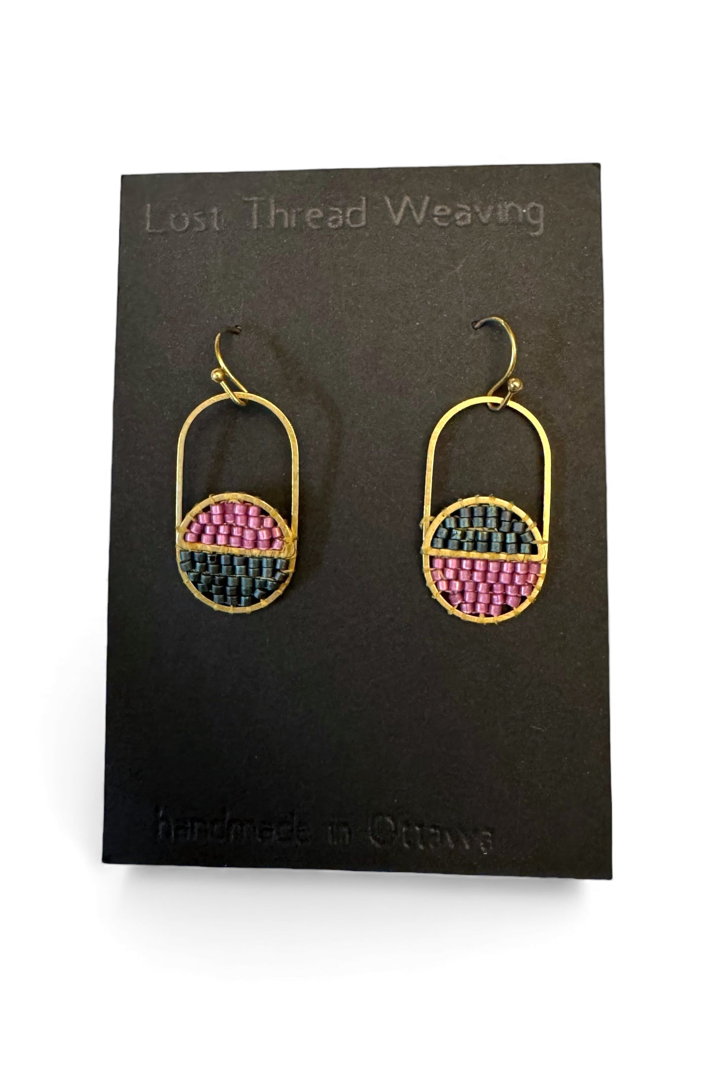 Colour Block Split Circle Capsule Earrings
