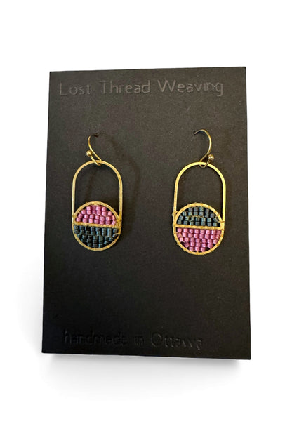 Colour Block Split Circle Capsule Earrings
