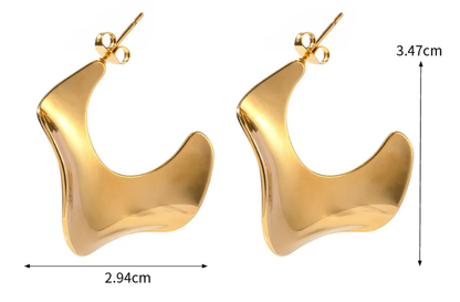 Olinka Wave Organic Sculptural Hoop Earrings