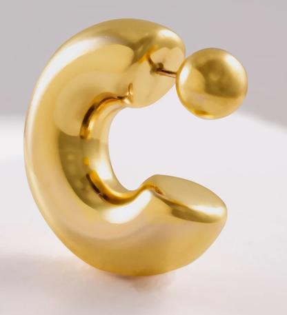 Puffy Thea O Stainless Steel Hoop Earrings