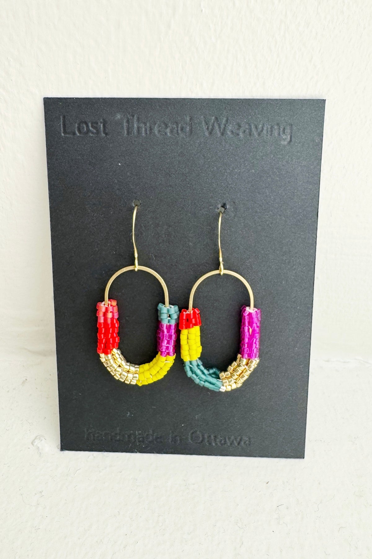 Beaded Tube Capsule Earrings