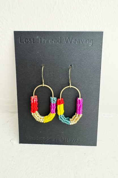Beaded Tube Capsule Earrings