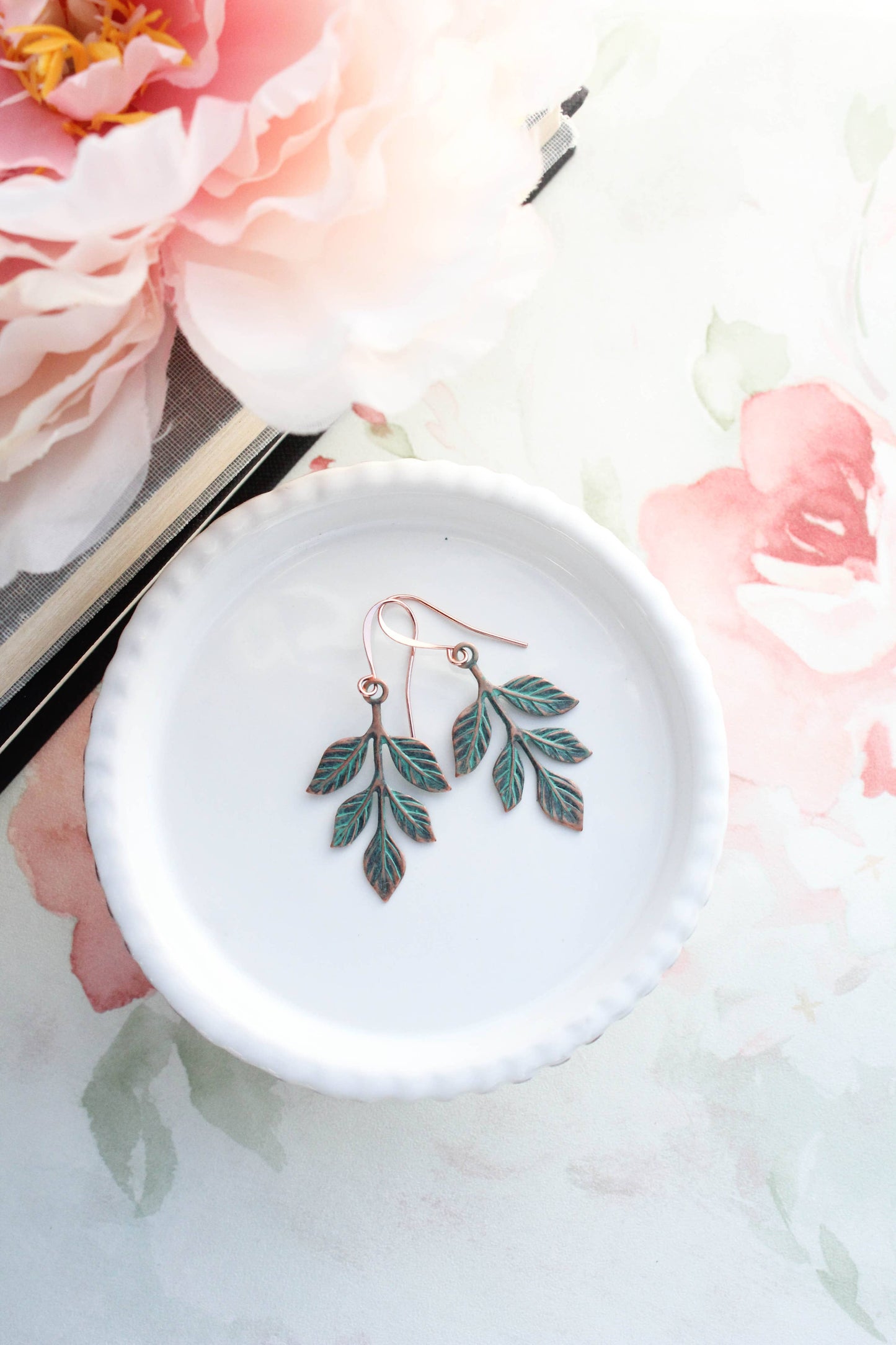 Copper Patina Branch Earrings (2 styles)