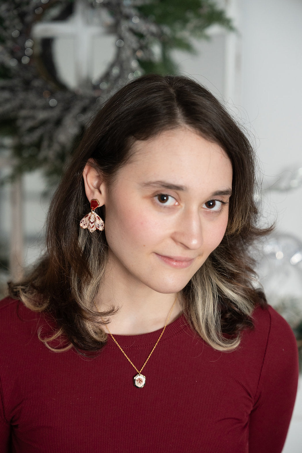Poinsettia Dangle Earrings