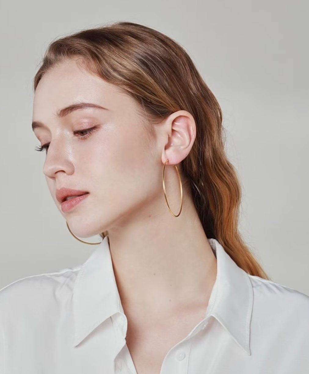 Over Sized Hoop Earrings -  14K PVD Waterproof