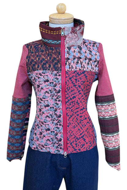Fall/Winter Short Mosaique Multicolour Reversible Jacket Size 6