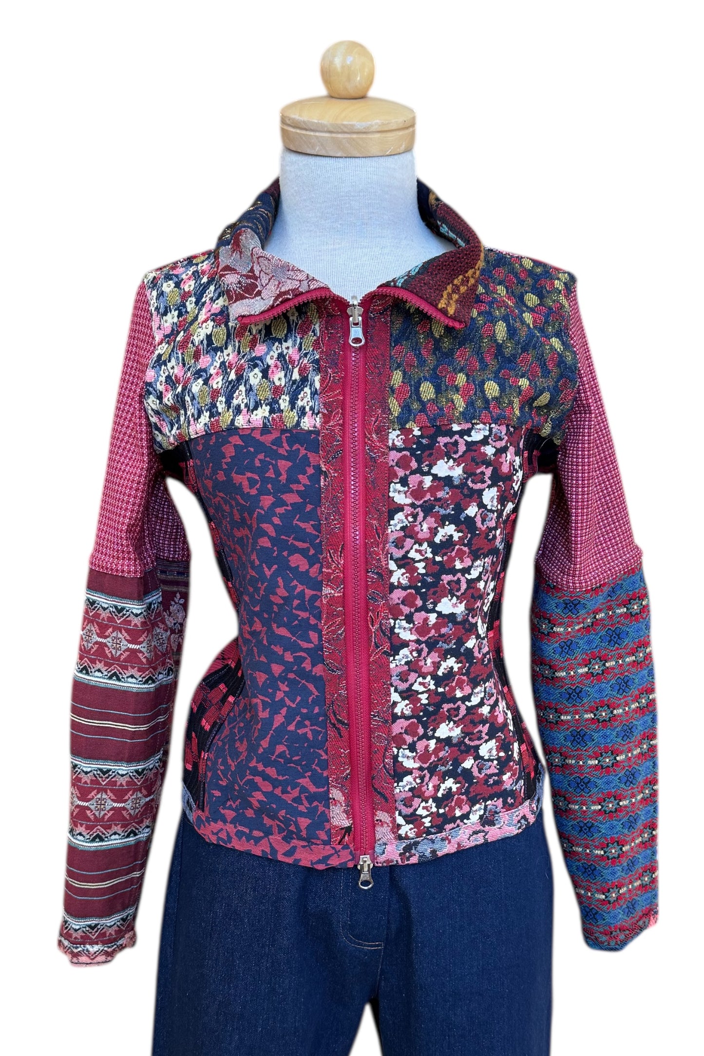 Fall/Winter Short Mosaique Multicolour Reversible Jacket Size 6