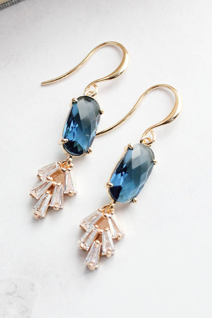 Art Deco Sparkling Leaf Earrings (4 colors)