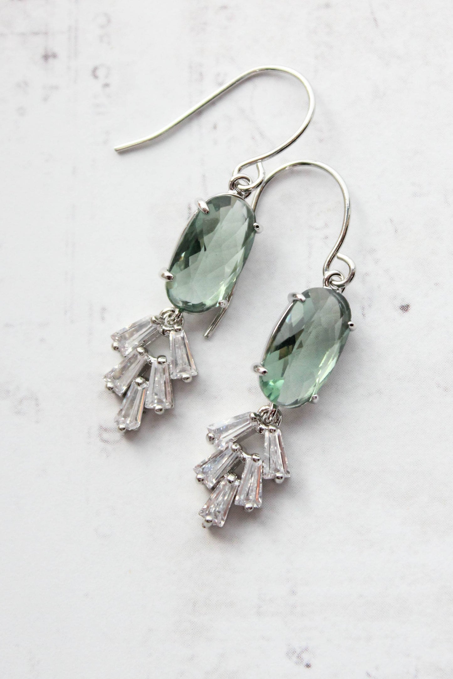 Art Deco Vintage Style Earrings | Sea Green Earrings