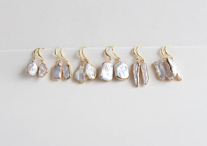 Artistic Baroque Pearl Earrings (1E18)