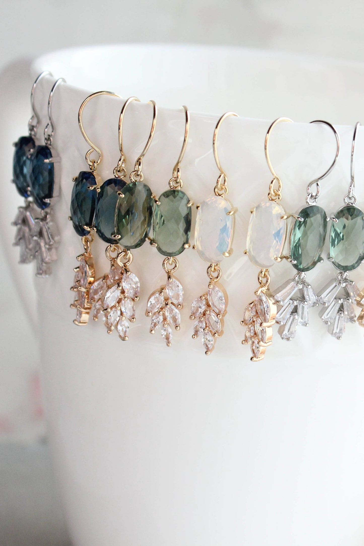 Art Deco Vintage Style Earrings | Sea Green Earrings
