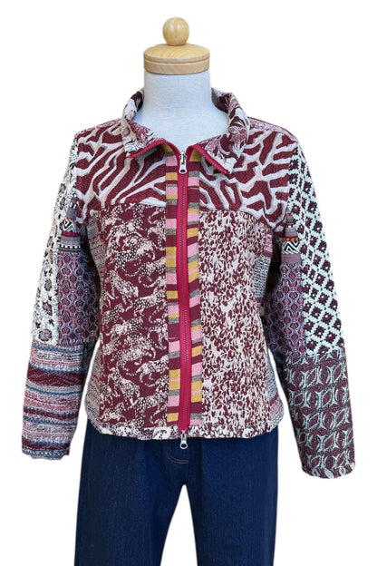 Fall/Winter Short Mosaique Multicolour Reversible Jacket Size 10