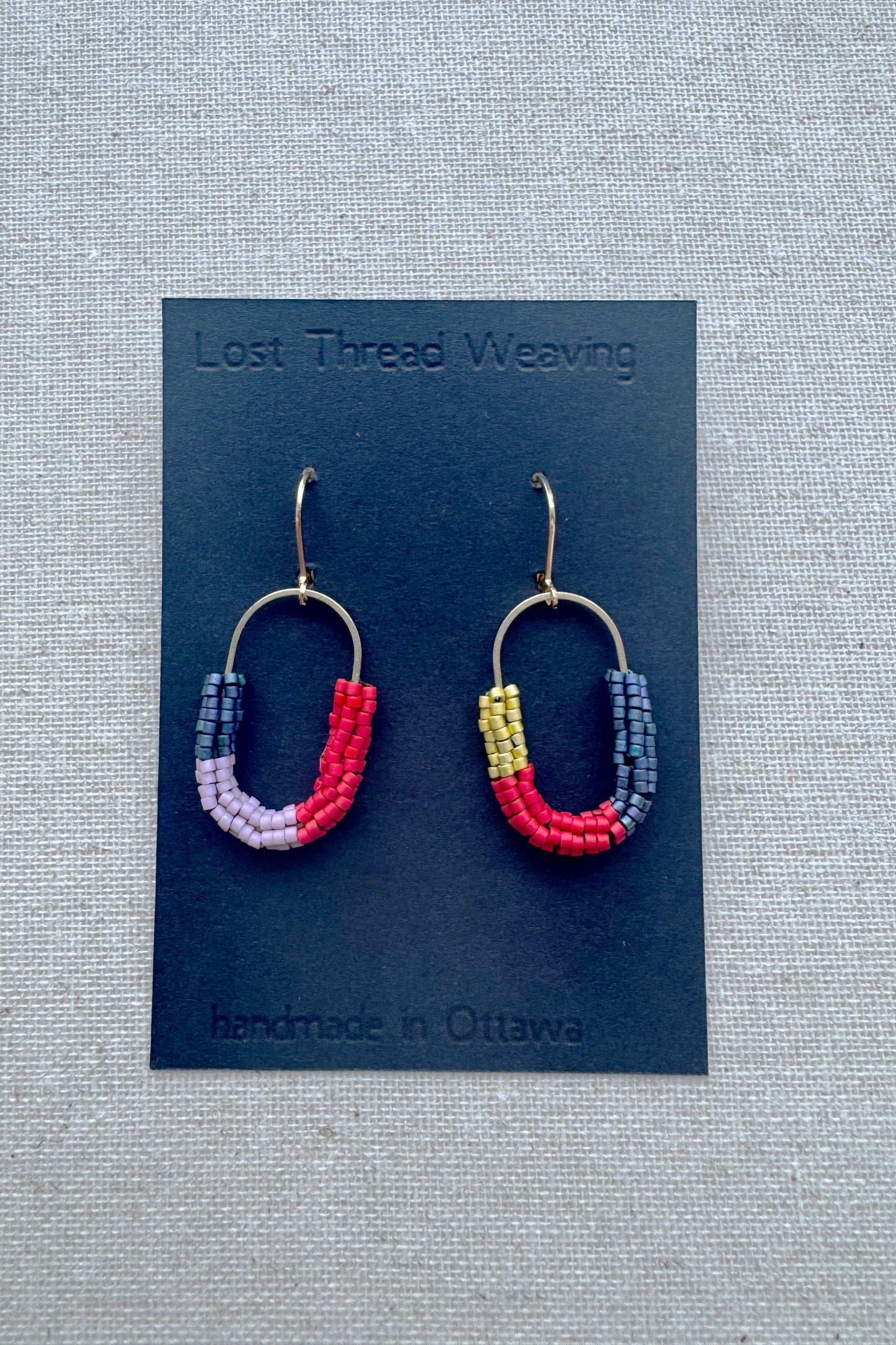 Beaded Tube Capsule Earrings