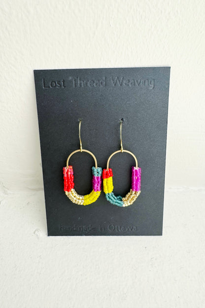 Beaded Tube Capsule Earrings