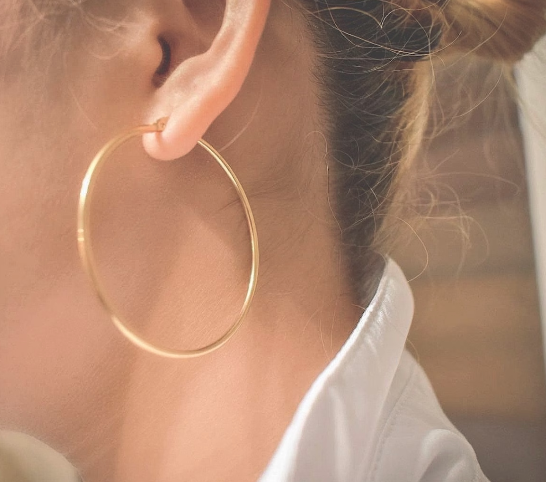 Over Sized Hoop Earrings -  14K PVD Waterproof