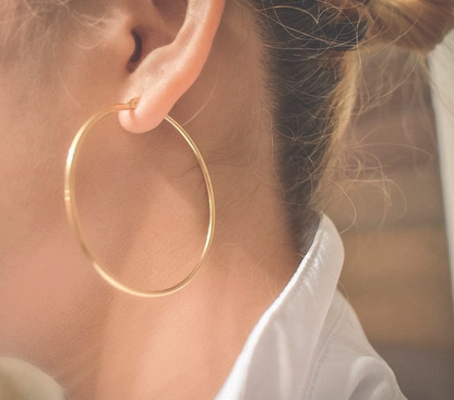 Over Sized Hoop Earrings -  14K PVD Waterproof