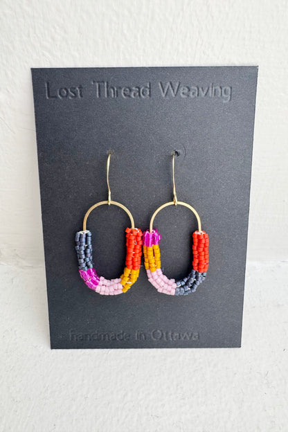 Beaded Tube Capsule Earrings