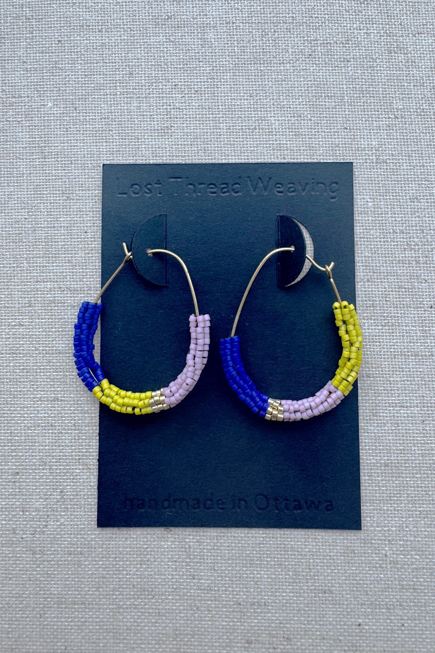 Beaded Tube Capsule Oval Hoope Earrings
