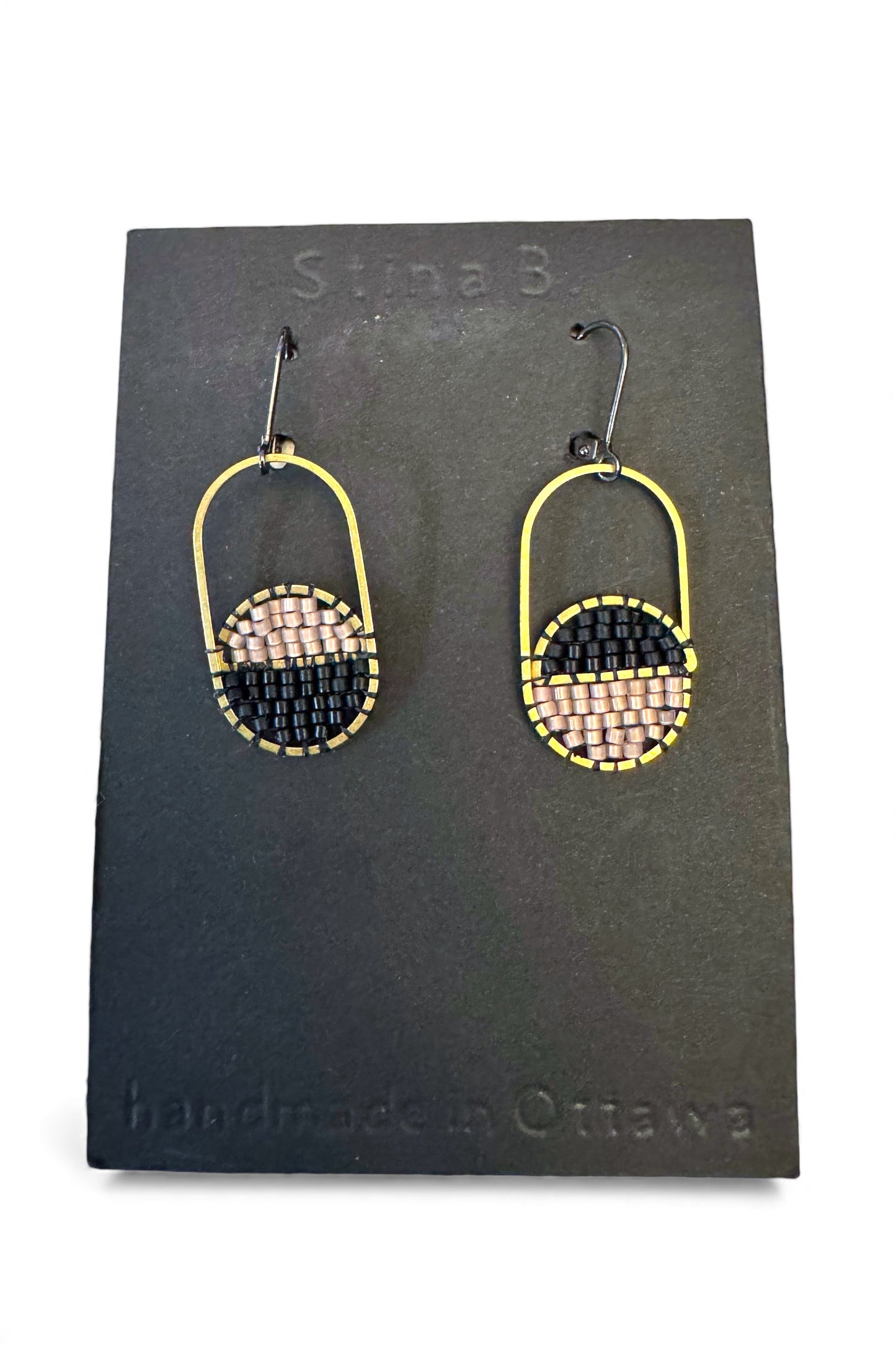 Colour Block Split Circle Capsule Earrings