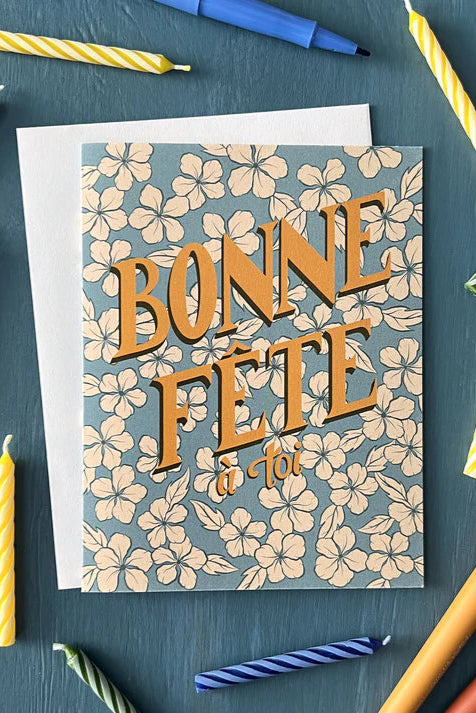 Bonne Fete Floral Card