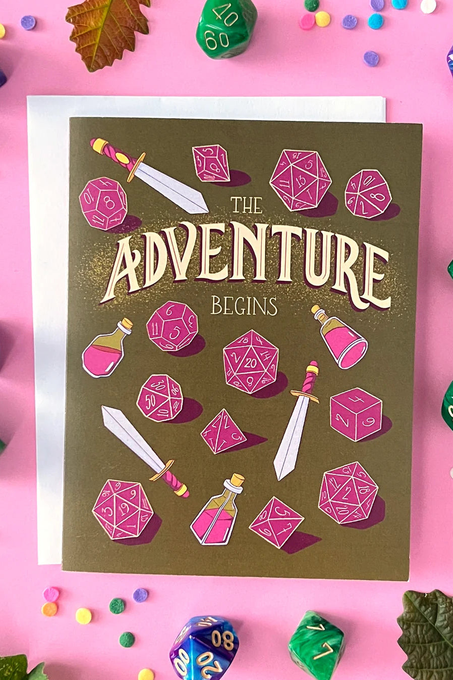 The Adventure Begins D20 Congratulations Card