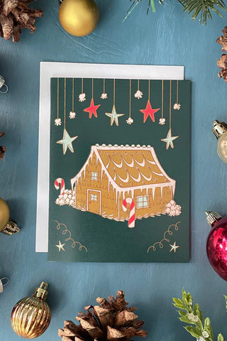 Midcentury Gingerbread House Card