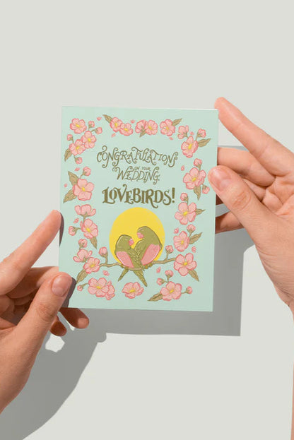 Wedding Lovebirds Greeting Card