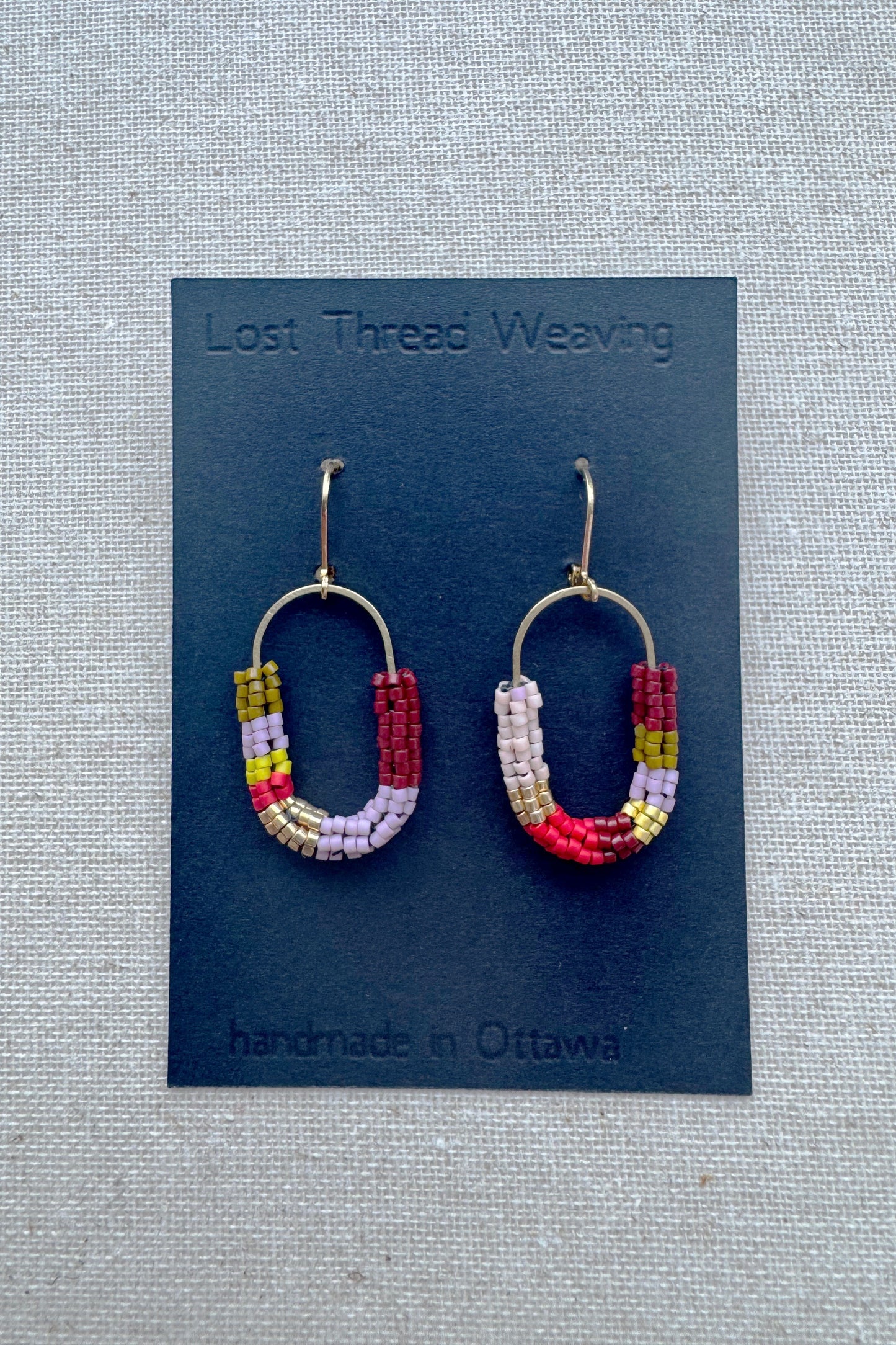 Beaded Tube Capsule Earrings