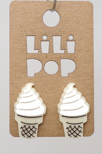 Lili0522 Ice Cream Cone Stud Earrings