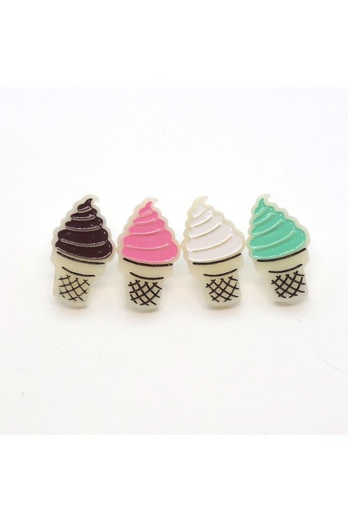 Lili0522 Ice Cream Cone Stud Earrings