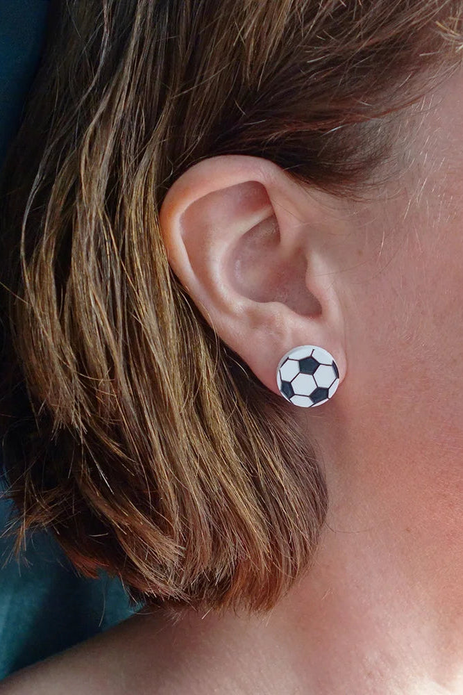 Lili0582 Soccer Stud Earrings
