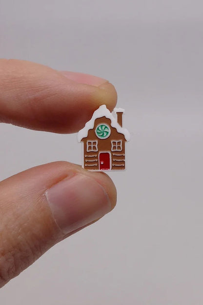 Lili0877 Gingerbread House Stud Earrings