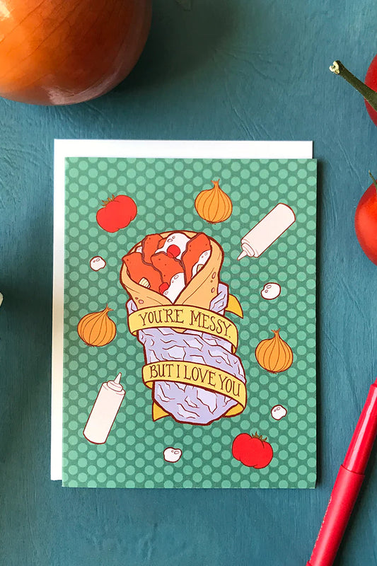 Messy Donair Greeting Card