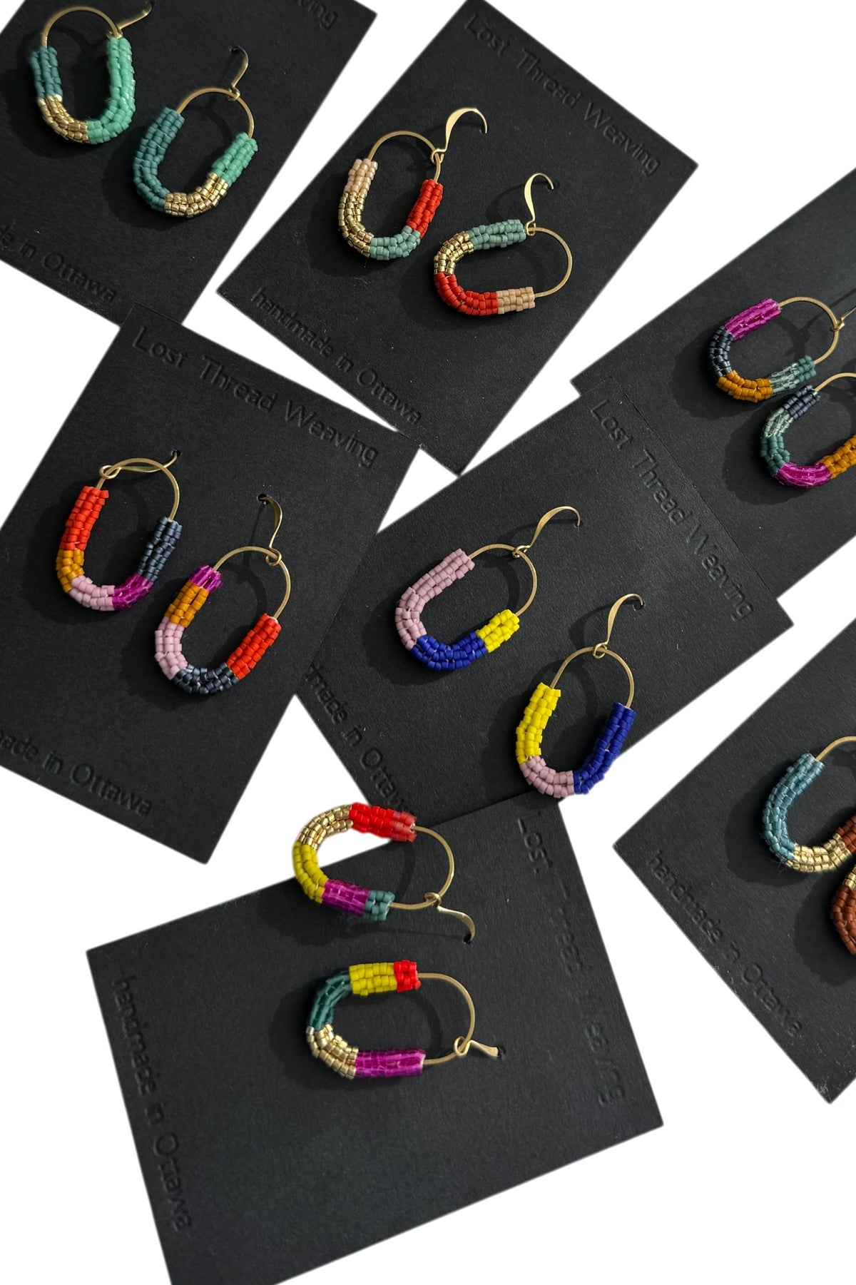 Beaded Tube Capsule Earrings