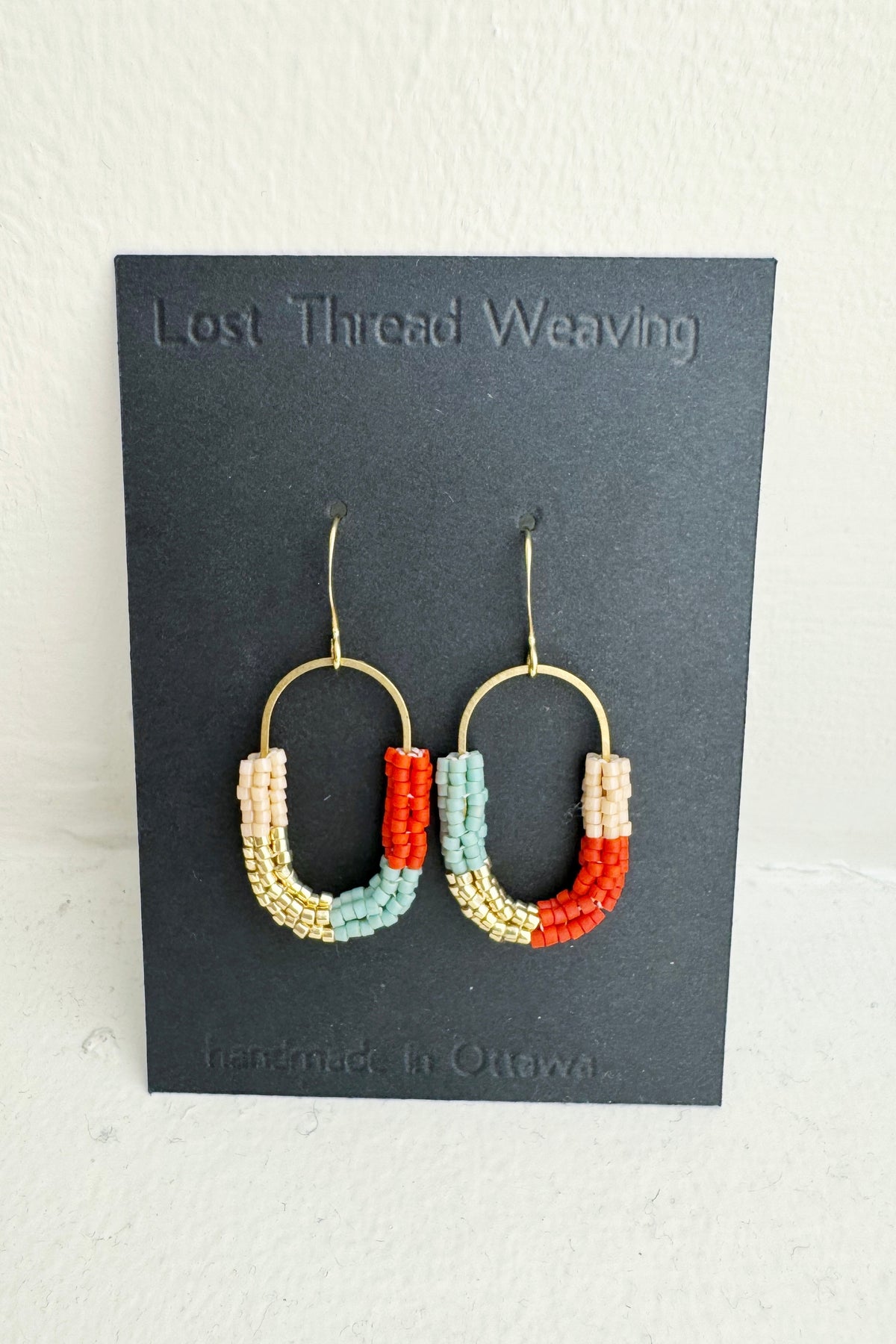 Beaded Tube Capsule Earrings