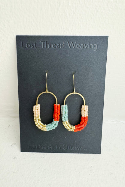 Beaded Tube Capsule Earrings