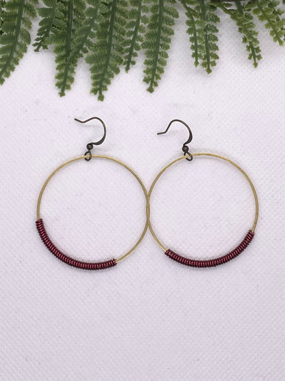 Uma Large Wire Wrapped Circle Earrings