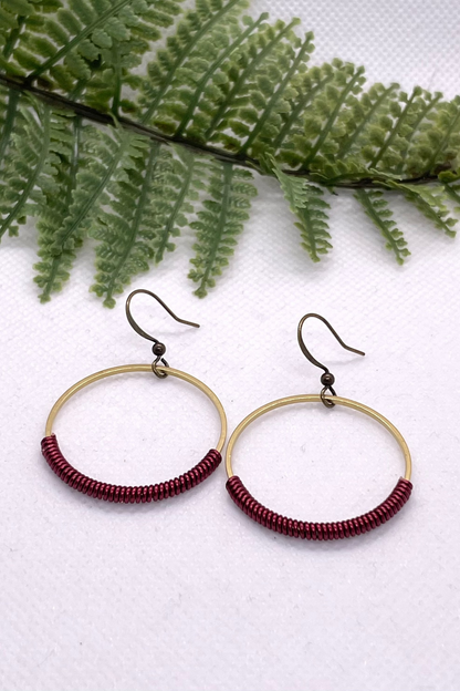 Uma Medium Wire Wrapped Circle Earrings