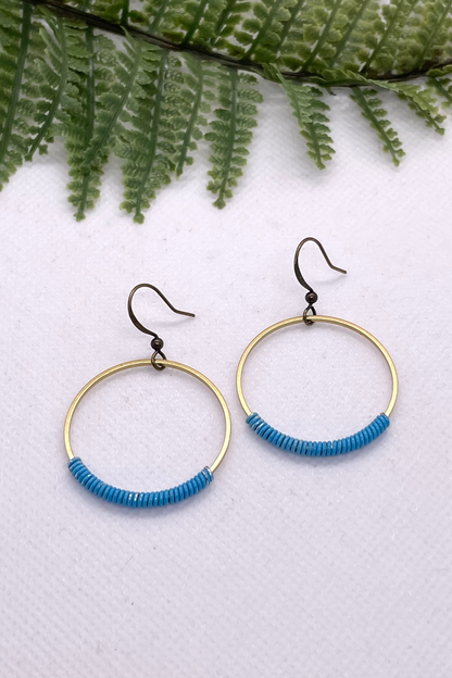 Uma Medium Wire Wrapped Circle Earrings