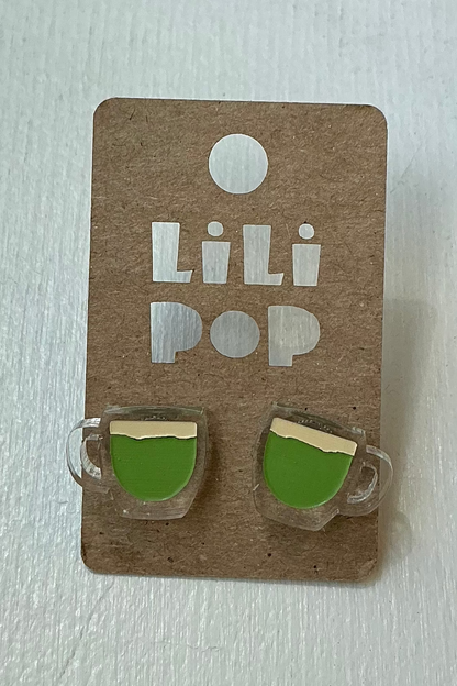 Lili1129 Matcha Tea Stud Earrings