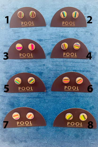 Round Stud Bezel Earrings