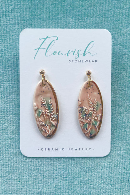 Long Ceramic Dangle Earrings