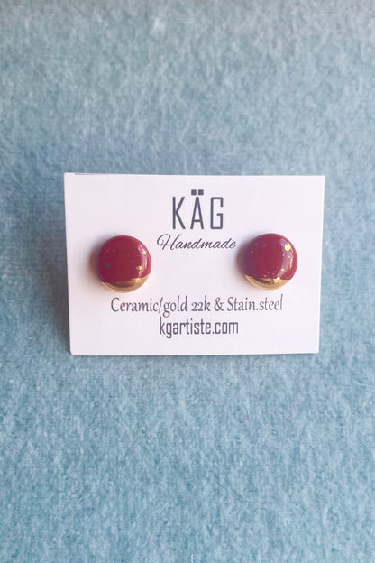 Round Abstract Ceramic Earrings