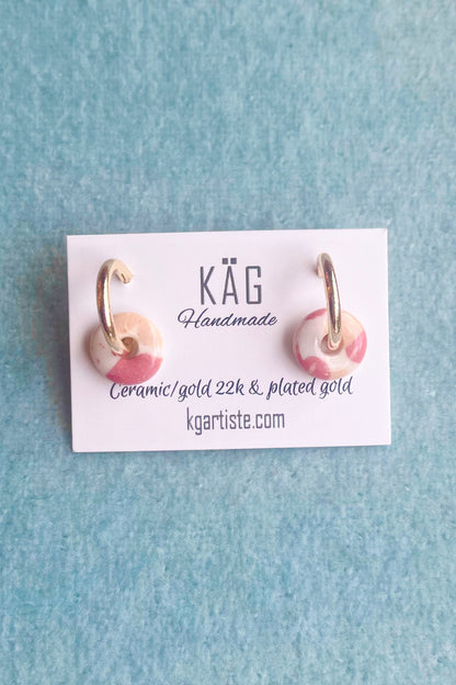 Ceramic Dangle Donut Earrings