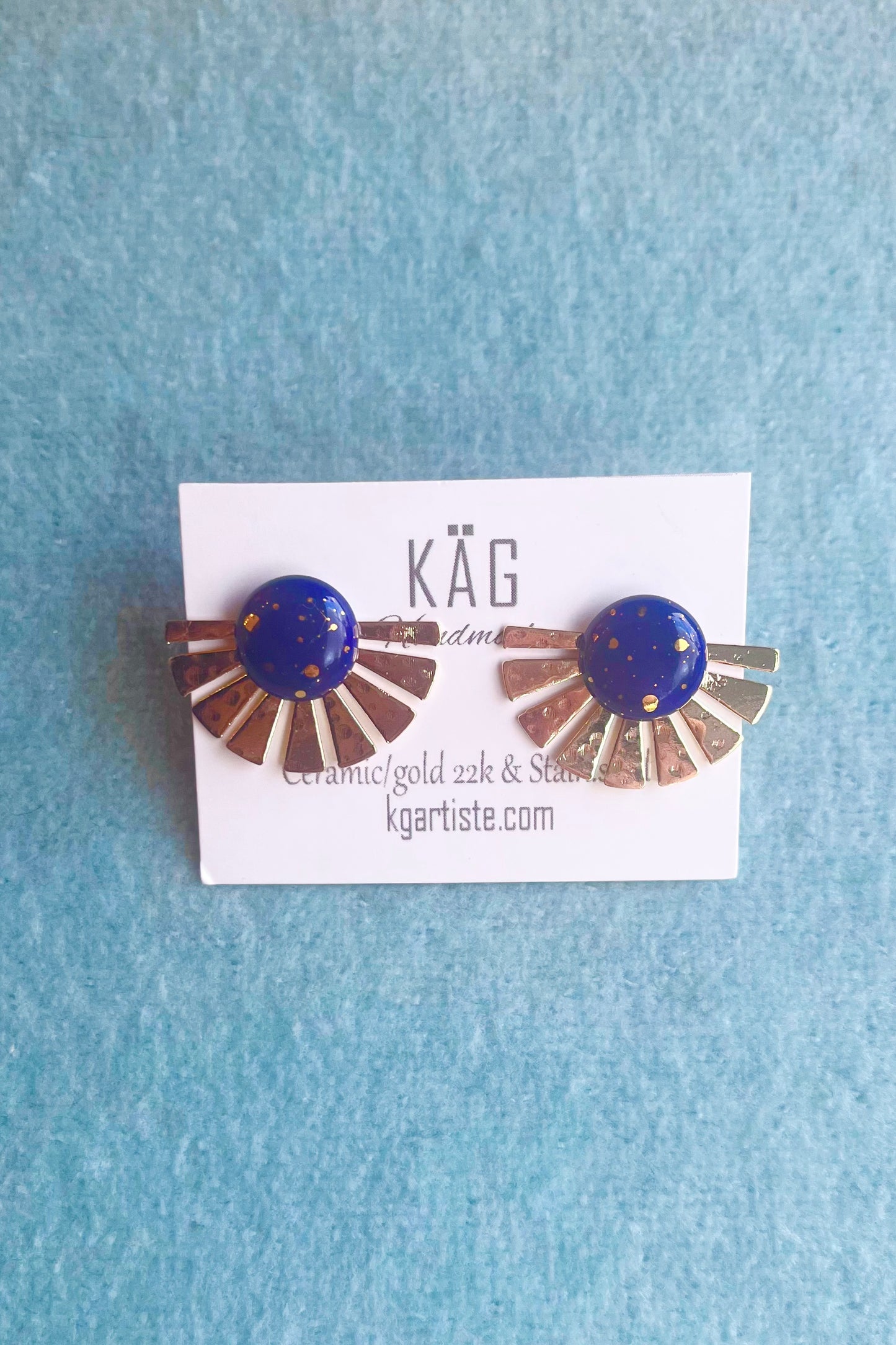 Embossed Fan Ceramic earrings