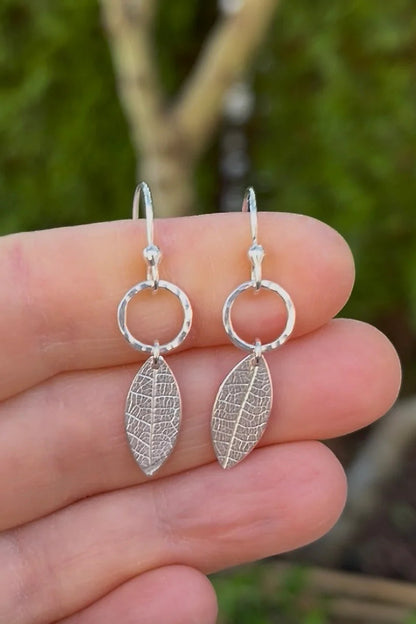 Leaf & Circle Earrings