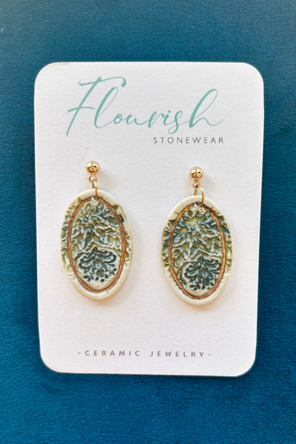 Flower Portrait Dangle Earrings