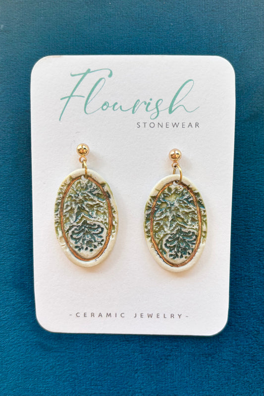 Flower Portrait Dangle Earrings