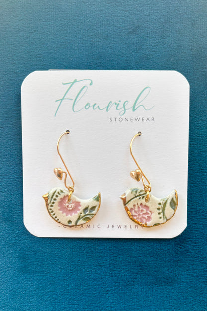 Whimsical Bird Dangle Earrings