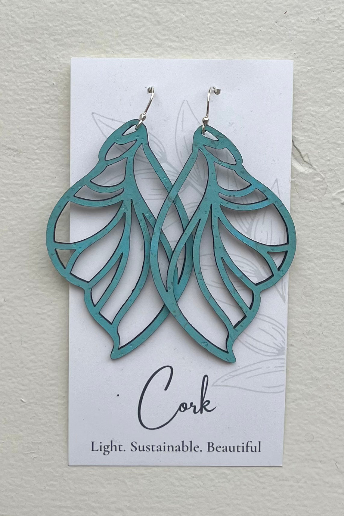 Fairy Wing Shaped Cork Earrings - Several Colour Options